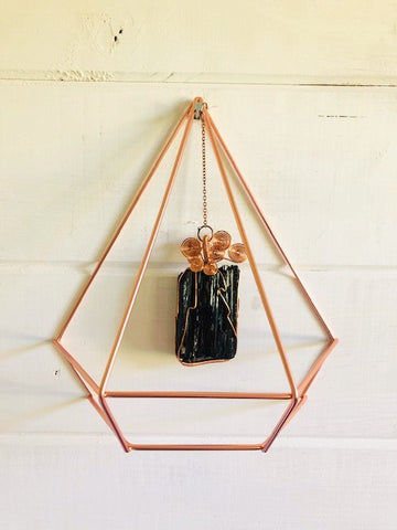 Protection & Negativity deflection Black Tourmaline Crystal Wall Hanging