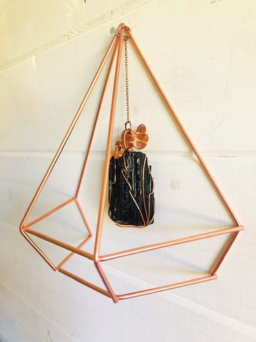 Protection & Negativity deflection Black Tourmaline Crystal Wall Hanging