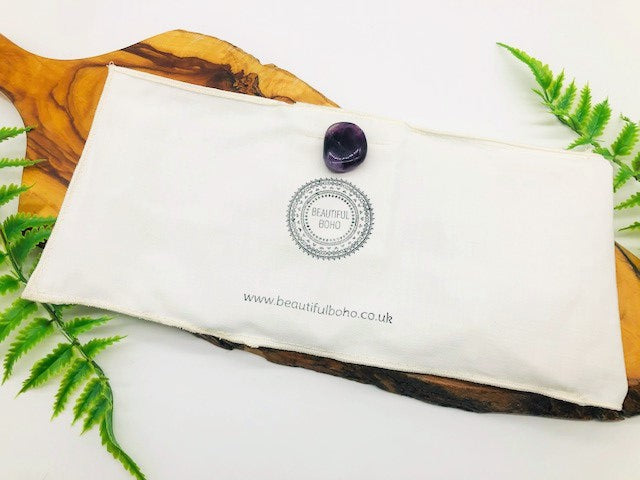 Lavender Eye Pillow Case With Amethyst Crystal