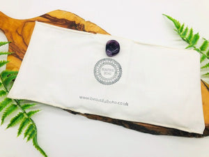 Lavender Eye Pillow Case With Amethyst Crystal