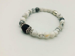 Howlite Calming & Balancing small Bead Simply crystal Aroma Holistic Healing Bracelet