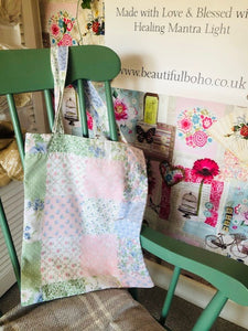 Hand Made Patchwork  reclaimed material Tote Bag