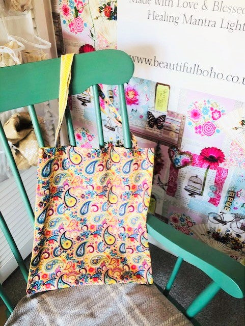 Hand Made Paisley reclaimed material Tote Bag
