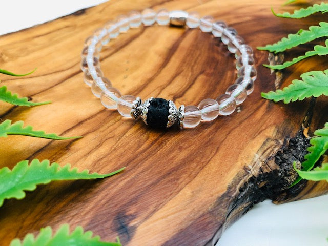 Clear Quartz Simply Crystal Scented Bracelet for Physical & Emotional wellness