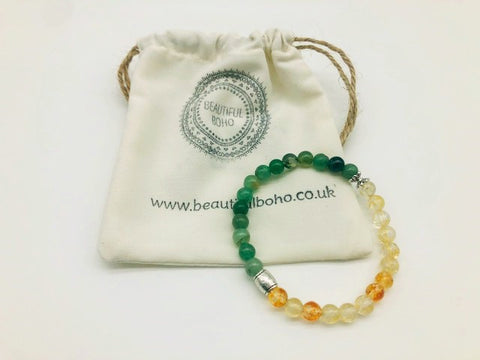 Wealth luck & prosperity simply crystal small bead bracelet